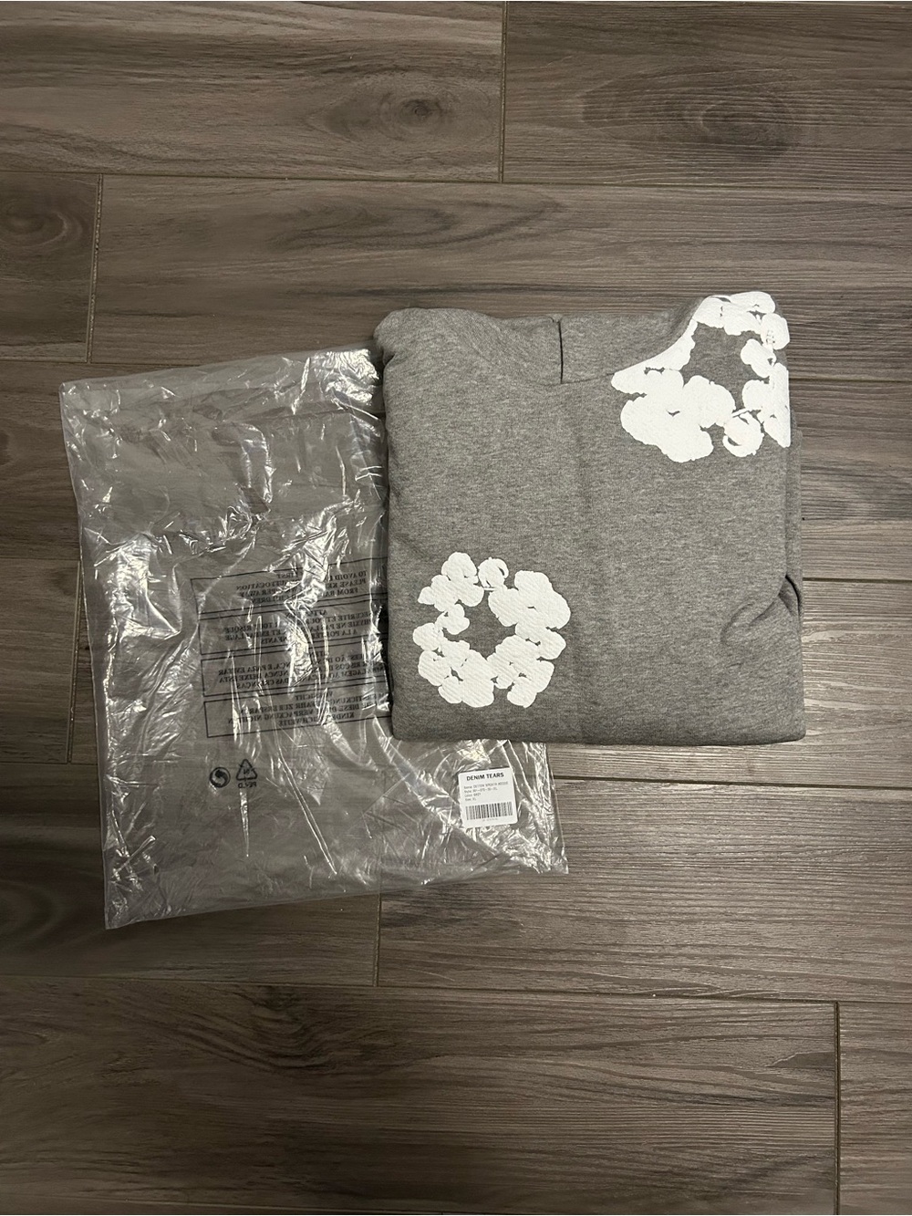 Denim Tears Grey Cotton Wreath Hoodie Brand New - Picture 5 of 7